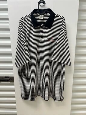 Levelwear Striped Black & White Polo